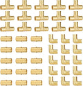 SUNGATOR 45-Pack 3/4 Inch PEX Fittings, 15 Each Elbow Tee Coupling, No Lead Brass Pex Fittings 3/4 Inch Assortment, UPC, NSF Certified