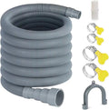 16.4ft Washing Machine Drain Hose, Universal Drain Hose Extension Kit for Washer, Dishwasher, Flexible Discharge Hose for LG/ GE/ Samsung, Fit up to 1-1/2 Inch Drain Outlets (16.4)
