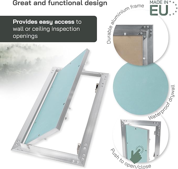Vent Systems 8" x 16" Inch Access Panel - Drywall, Wall, Electrical, Plumbing Cover Plate - Ceiling, Wall Mount Drywall Access Panel - Metal Crawl Space Door for Home, Garage, Basement, Attic