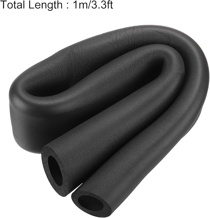 uxcell Foam Tubing for Handle Grip Support, Pipe Insulation Outside Pipe Lagging, 48mm(1 7/8") ID 78mm(3") OD 1m Black