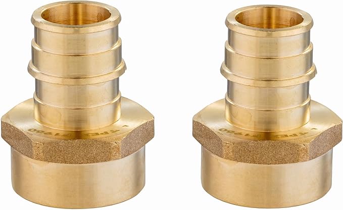 (Pack of 2) EFIELD Pex A Full Flow Expansion Brass Fittings 1 inch x 1 inch Female NPT Adapter F1960 For Pex A Tubing Pipe Only,(PEX1960029)