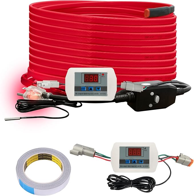 OEBLD Heat Tape for Water Pipes 30FT, Replaceable Smart Thermostat for Pipe Freeze Protection, Self-Regulating Roof Deicing Cable for Metal and Plastic Home Pipes, 110-120V