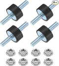 uxcell 4Pcs M6 x 18mm Rubber Mounts, 10 x 20mm Cylindrical Anti Vibration Isolator Studs Shock Absorber Double Studs with Nuts for Car Bobbin Generator Air Compressors