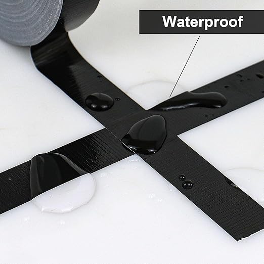 Black Duct Tape, 1 inch x 60 yds, HeavyDuty, Flexible, No Residue, All-Weather Waterproof Tape, UV Resistant for Crafts & Home Improvement