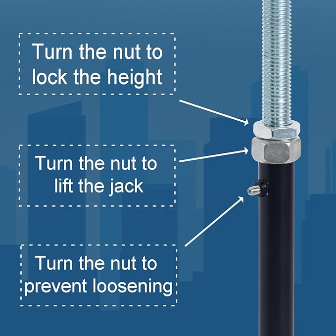 4 Pack U-Shaped Floor Jack for 4x2, 4x4, 4x6 Joists - Adjustable Steel Telepost with U-Head, Mini Screw Jack, Post Jack.9-13 Inch Adjustment Range.