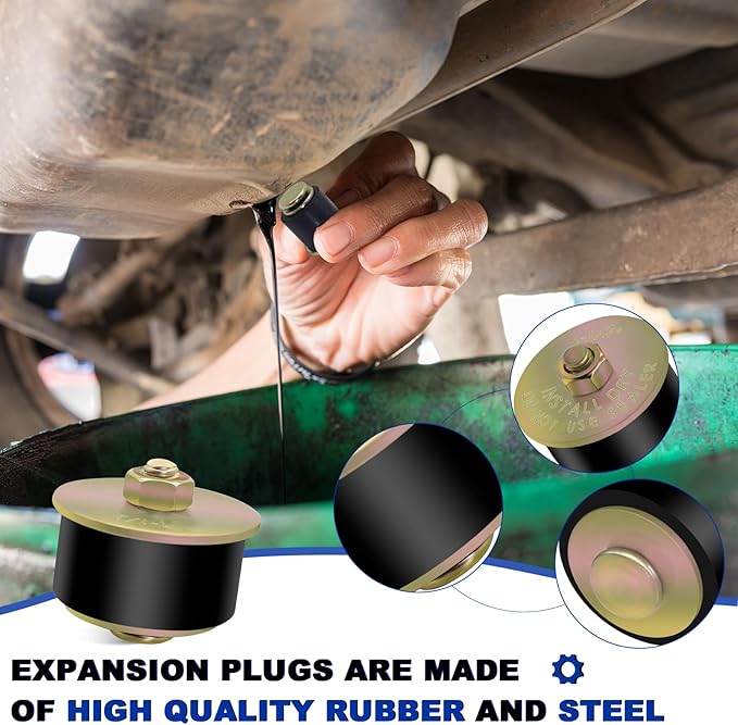 16PCS Expandable Freeze Rubber Plugs Kit, 8 Sizes Automotive Engine Rubber Expansion Freeze Plugs Fit Hole 3/4" 7/8" 1" 1-1/8" 1-1/4" 1-3/8" 1-1/2" 1-5/8"