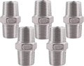 Hex Nipple 3/8 Inch Male NPT - DERPIPE Stainless Steel 304 Threaded Pipe Fitting for Brew Kit, Home Piping Application(Pack of 5)