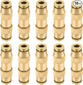 1/8" Quick Push to Connect Fittings Brass Union Straight Joint DOT Approved 1/8 inch tube OD Air Line Adapter Air Spring Suspension Kit for Car Truck Trailers and Air Brake System 10pcs