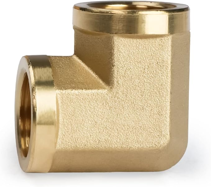 U.S. Solid 2pcs 90 Degree Barstock Street Elbow Brass Pipe Fitting (3/8" NPT Female x 3/8" NPT Female)