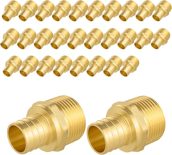 30-Pack PEX Fittings, 1" PEX x 1" Male Threaded NPT Adapter, ASTM F1807