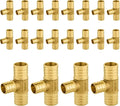 20-Pack PEX Fittings Niikappu 1"x1"x3/4" Pex Tee, Brass Crimp Pipe Fittings for PEX Pipes, ASTM F1807