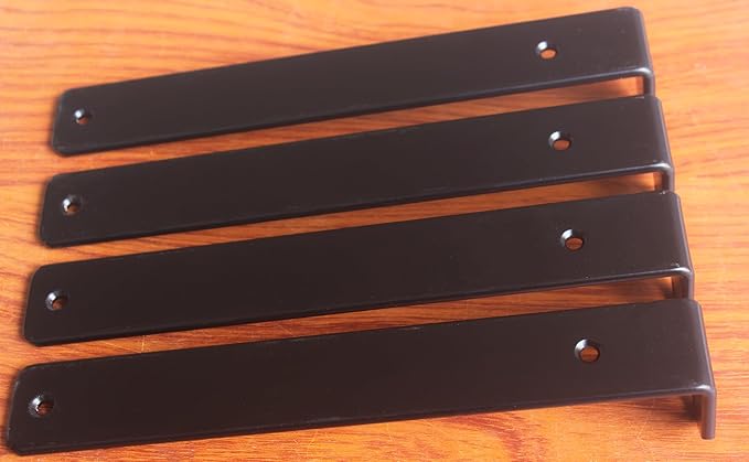 4 Pack - L 5" x H 2" x W1.5, 5mm Thick Black L Shelf Bracket, Iron Shelf Brackets, Metal Shelf Brackets, Floating Shelf, Shelf Supports with Screws Blind