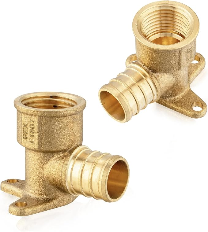 HeSun 30-Pack PEX Fittings, 3/4" PEX x 1/2" Female NPT, Pex Drop Ear Elbow, Brass Crimp Fitting for Pex Pipes, ASTM F1807
