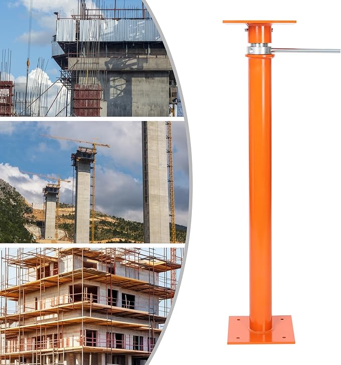 Adjustable Jacking Post, 12000lbs Load-Bearing Capacity Floor Jacks Adjustable Height 37-61in House Jack for Construction, Bridge Construction, Maintenance, Home Decoration(Orange)