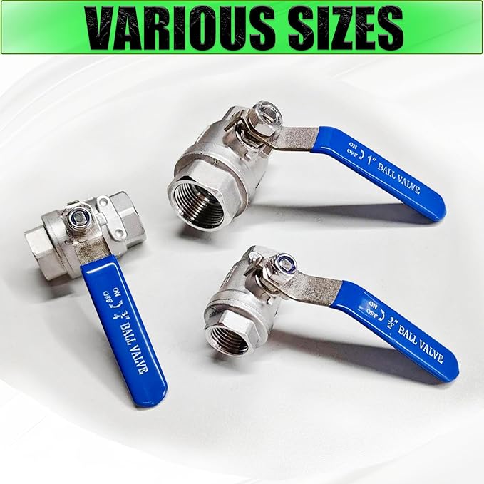1 Inch Male x Female NPT Ball Valve, 304 Stainless Steel Heavy Duty Full Port 1" Shut Off Valve for Water Oil Gas with Long Handle,1000 WOG (1pcs, 1" MNPT X FNPT)