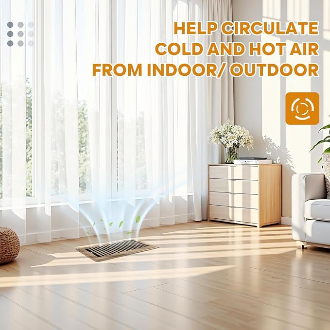 6x14 Floor Vent Covers Heavy Duty Floor Registers, Floor Air Vent Covers for Home Floor Wall Ceiling, Rust Proof Finish Registers, Floor Vents 4 Pack Brown