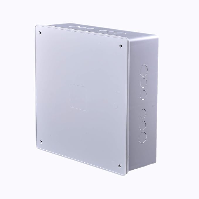 Co. 12" x 12" x 3" PVC Plastic Junction Conduit Box with Pre Molded 3/4" & 1" Punch in Holes