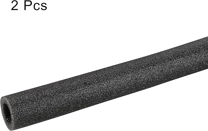 MECCANIXITY Foam Tube Sponge Protective Sleeve Black Seal Sleeve Polyethylene Pipe 15mm(0.6 Inch) ID for Pipe Insulation, Pack of 2