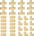 SUNGATOR 36-Pack 3/4" PEX Fittings, 12 Each Elbow Tee Coupling, No Lead Brass Pex Fittings 3/4 Inch Assortment, UPC, NSF Certified