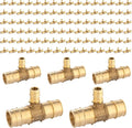 (100-Pack) Seelink PEX-A Expansion Fittings, 1" x 1" x 1/2" PEX-A Tee, Brass Expansion Pipe Fittings, for PEX Tubing Pipe Hose Fittings, ASTM F1960