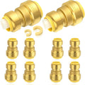 10-Pack HeSun Pushfit Coupling, 1"x3/4" Push to Connect Plumbing Fittings with Disconnect Clip, Brass Push-fit Fittings for PEX, Copper, CPVC, PE-RT Pipes(PF144-10)