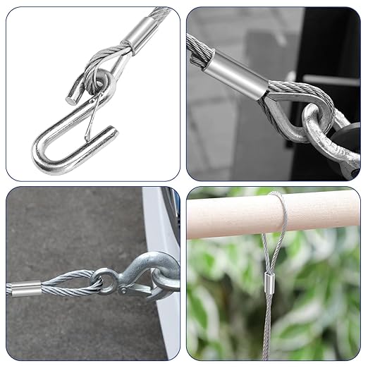 5/32"(4mm) Aluminum Crimping Loop Sleeve, Wire Rope Sleeve, Cable Crimps Sleeves, Cable Ferrules for Wire Rope and Cable Line End, 50 PCS