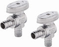 (Pack of 2) EFIELD 1/4 Turn Angle Stop Valve Barb Crimp 1/2" Pex X 1/2" Pex Chrome Plated Brass,(VALVE102)
