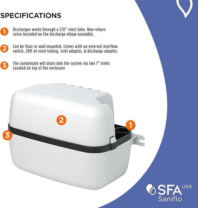 SFA SANIFLO - Sanicondens - Condensate Pump - Easy Installation for Condensing Boilers, HVAC Systems & Water Heater Systems - 4 Years Warranty - Made In France