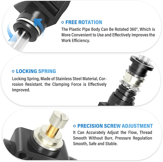 TAILONZ PNEUMATIC SCF-3/8 Air Flow Control Valve with Push-to-Connect Fitting, in-Line Speed Controller Union Straight - 3/8 Inch Tube OD x 3/8 Inch Tube OD（Pack of 5）