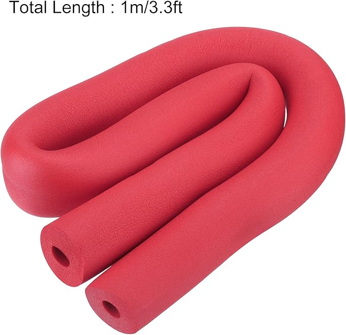 uxcell Foam Tubing for Handle Grip Support, Pipe Insulation Outside Pipe Lagging, 13mm(1/2") ID 43mm OD 1m Red