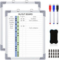 Lincia in and Out Magnetic Dry-Erase Board 16" x 12" Aluminum Framed White Board with Lines 21 Names with Magnetic Dry-Erase Marker, Eraser, and 20 Magnets Wall-Mounted for Office Employee