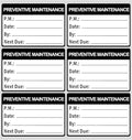 204Pcs Maintenance Stickers,Self Adhesive Preventative Maintenance Stickers Vinyl Information Decal Service Sticker Label for Equipment,2x3inch