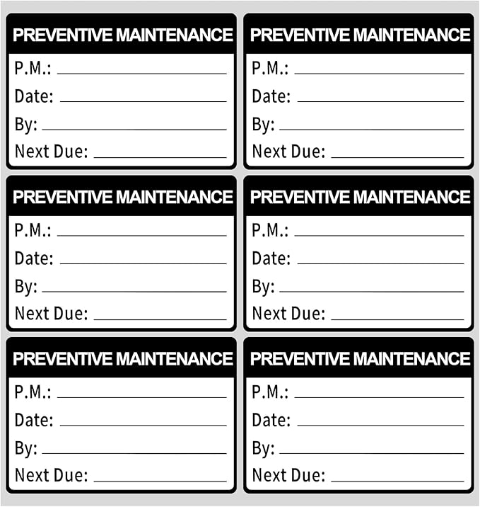 204Pcs Maintenance Stickers,Self Adhesive Preventative Maintenance Stickers Vinyl Information Decal Service Sticker Label for Equipment,2x3inch