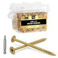 #10 x 3” Deck Screws, 316Pcs Star Drive Wood Screws, Rust Resistant Timber Screws for Timber/Log/Landscaping Wood, T25 Star Bit Included, Yellow