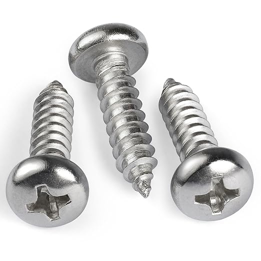 #8 x 3/4 Inch Pan Head Wood Screws, Phillips Drive, Stainless Steel 304 (18-8), Self Tapping for Wood, Sheet Metal Screws, 200 Pack