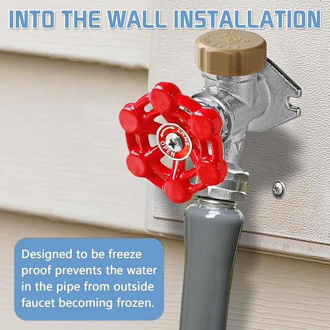 Boltigen 12inch Anti-Siphon Frost Free Sillcock, No Lead Brass Frost Proof Outdoor Faucet Bib with Backflow Preventer, 1/2" Push-to-Fit Connector X 3/4 Inch Hose Bibb Frost Free Spigot