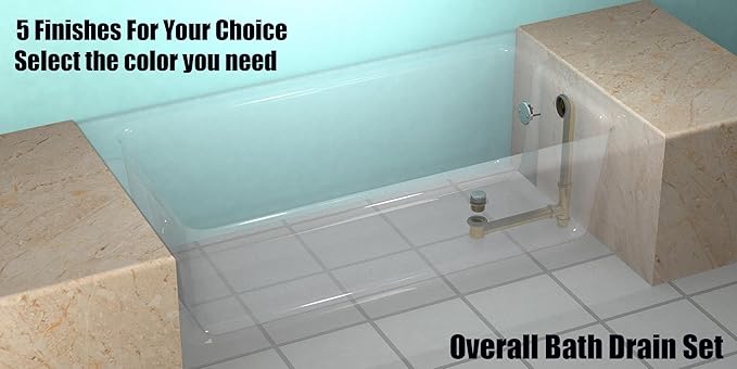 Artiwell 1-1/2" Brass Tubular Bath Drain Kit with Tip-Toe Bath Drain Stopper, Touch-Toe Tub Drain, Tip Toe Bathtub Drain Waste and Overflow With Plug and Bathtub Overflow Drain Cover,Oil Rubbed Bronze