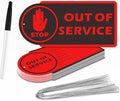 Out of Service Tags, 60 Pack Plastic Out of Service Tags with Wire for Maintenance Required, Red Equipment Repair Tags Waterproof, Equipment Maintenance Tag