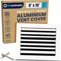 8x10 Inch (Duct Opening) Aluminum 1-Way Air Flow Vent – HVAC Vent Cover for Wall or Ceiling – Quiet HVAC Wall Register - Multi-Shutter Damper – Adjustable Curved Blade - Plastic Seal for Tight Fit