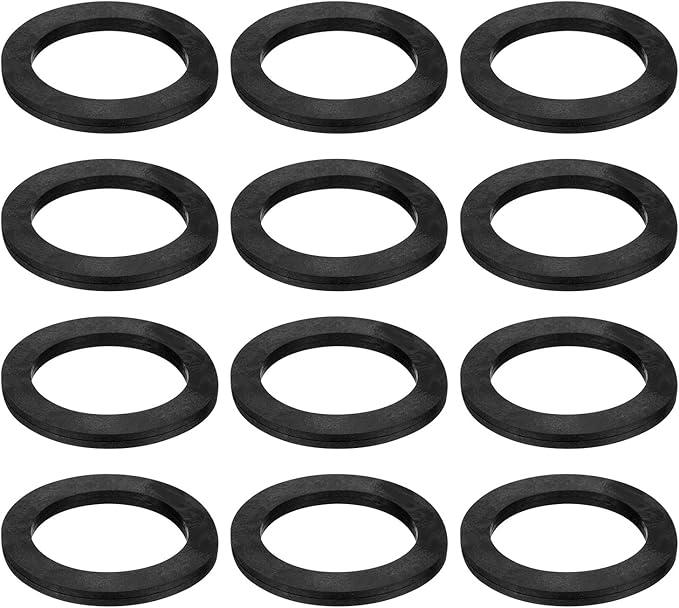 uxcell 12 Pcs Solid Nitrile Rubber Flat Washer DN65 3-5/32" OD x 2-1/2" ID x 1/4" Thickness Large Washers O Ring Sealing Gaskets, Industrial Flat Rubber Spacer, Black