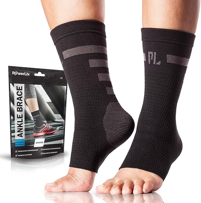 POWERLIX Legs Orthopedic Brace Compression Support Sleeve (Pair) for Swelling, Sprain, Plantar Fasciitis, Arthritis, Tendinitis