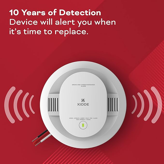 Kidde Hardwired Smoke & Carbon Monoxide Detector, AA Battery Backup, Voice Alerts, Interconnectable, LED Warning Light Indicators, 2 Pack