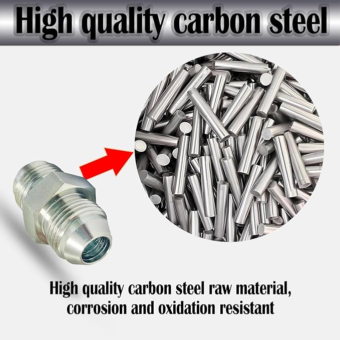 1/4" JIC Male x 1/4" JIC Male Hydraulic fitting, Carbon Steel SAE 37° Flare Pipe Adapter Tube Fitting Straight Connector