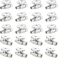 (20 Pack) Lidertik 1/2 inch Straight PEX-B Angle Stop Valve 1/2 inch x 3/8 inch Compression for Water Toilet Bathroom Sink Brass Plated Chrome 1/4 Turn Valve LI-JF1-1807-S(20 PCS)