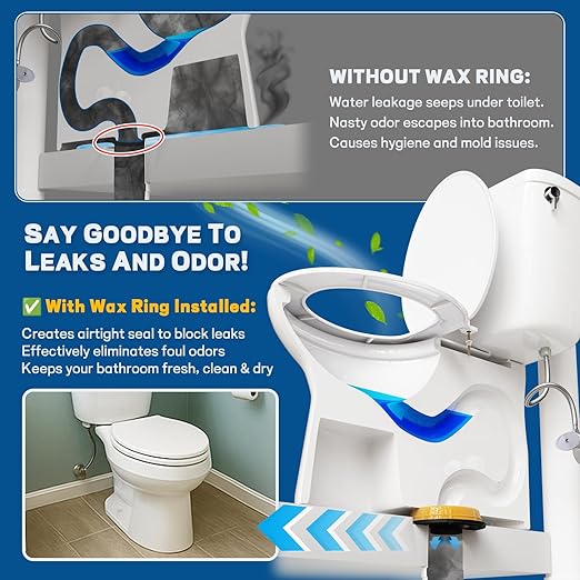 NEEXAN 2-Pack Extra-Thick Toilet Wax Ring Replacement Kit with Installation Hardware – Toilet Wax Ring for 3-Inch and 4-Inch Drains