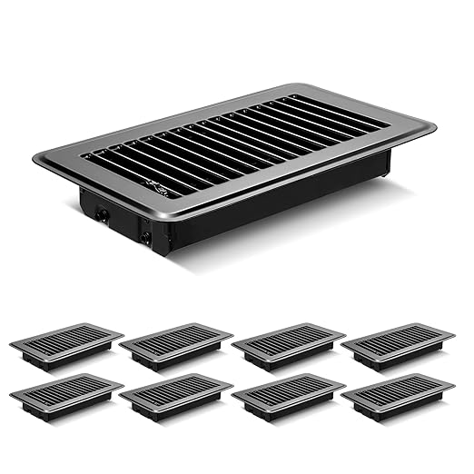 8Pcs Floor Vents Floor Registers 4x8 Inch, Heavy Duty Metal Hot Air Vent Covers 4x8 Inch with Rust-Proof Finish for Home Heater Floor Vent Grilles and Vents