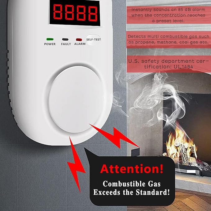 Natural Gas Detector Plug，Gas detectors for Home Natural Gas，Propane Leak Detector，in Propane Gas Detector for Home & RV Gas Leak Detector for LNG, LPG, Methane.
