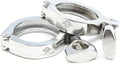 QiiMii Single Pin Heavy Duty 2 Pcs Tri Clamps with Wing Nut Ferrule TC 1.5 Inch Stainless Steel 304 Sanitary Fittings with Silicone Gasket