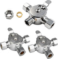 3 PCS Below Deck Mixing Valve, Manual Water Mixing Valve Hot Cold Water Mixer with 3/8"Inch Inlets and Outlet, Compression Sleeve and Nuts Included