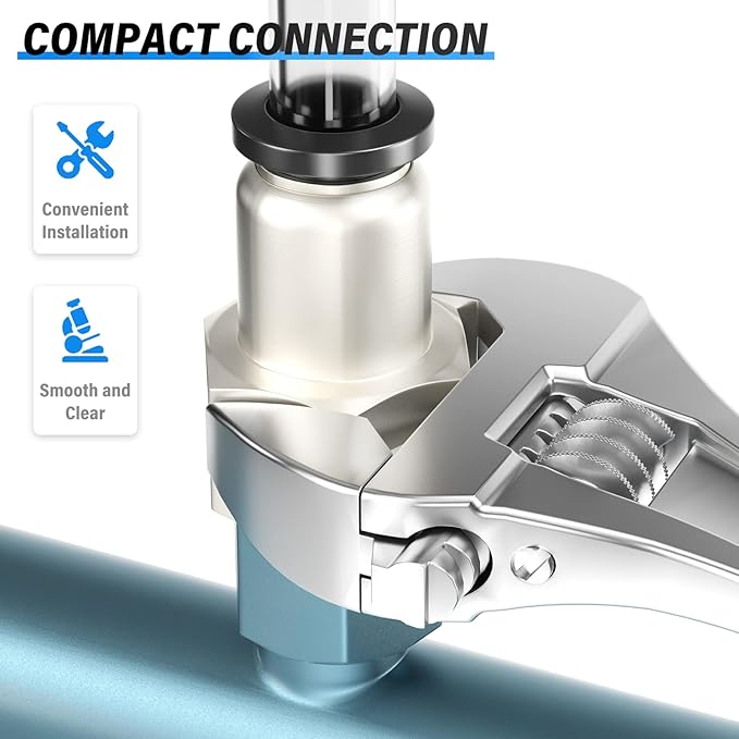 TAILONZ PNEUMATIC Female Straight 8mm Tube OD x 1/4 Inch NPT Thread Push to Connect Fittings PCF8-N2(Pack of 10)